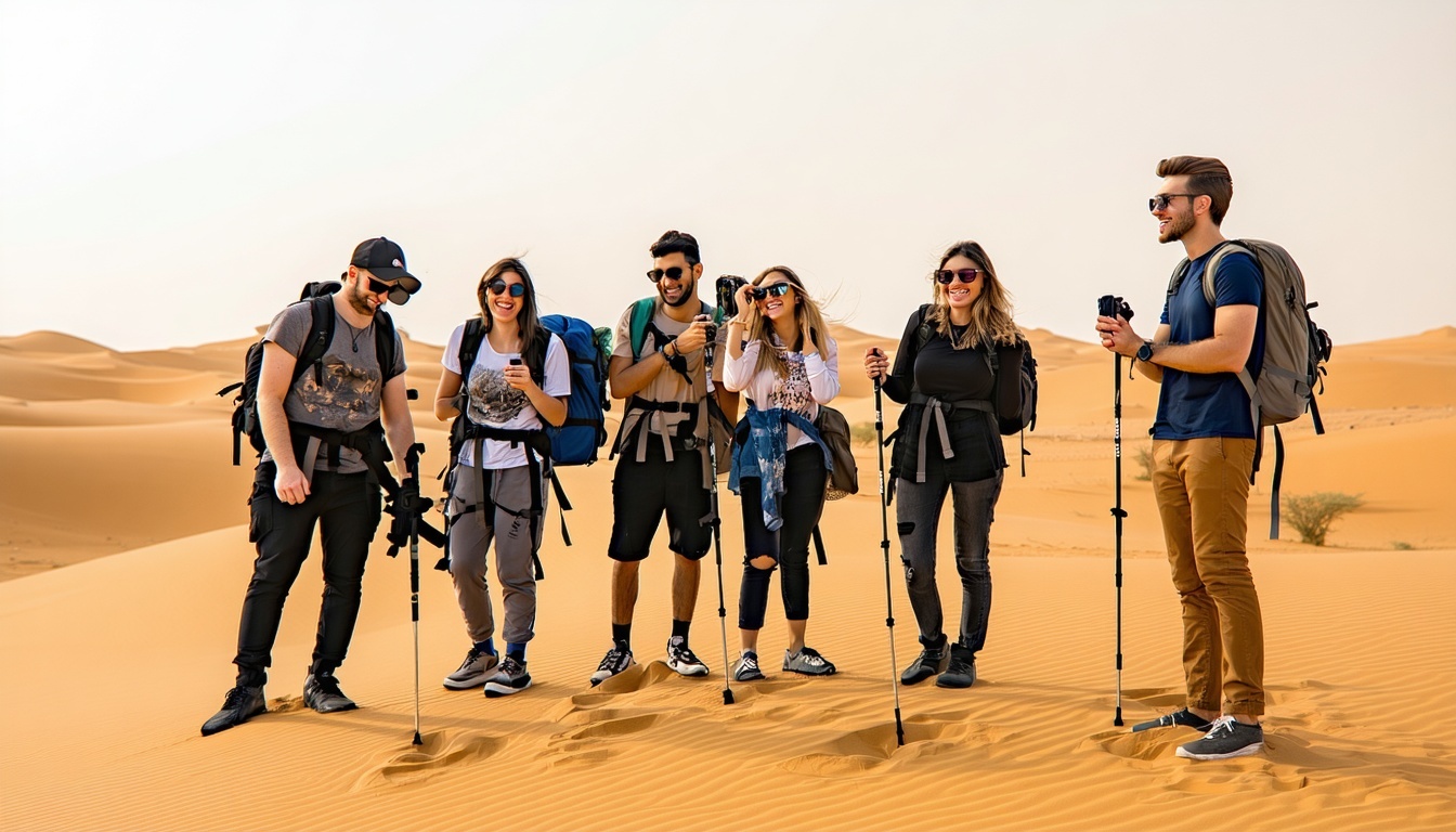 Group enjoying a desert safari adventure near Dubai
