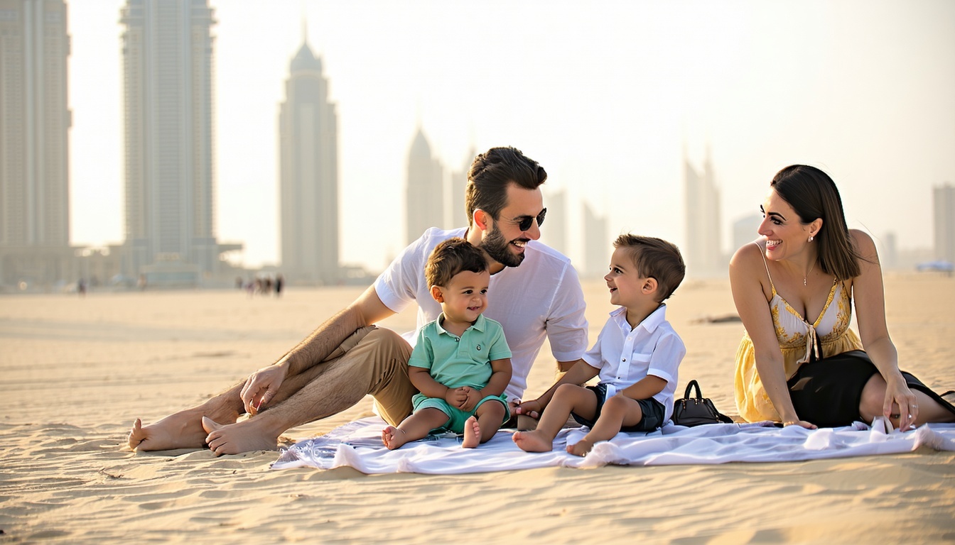 Family enjoying comfortable travel in Dubai