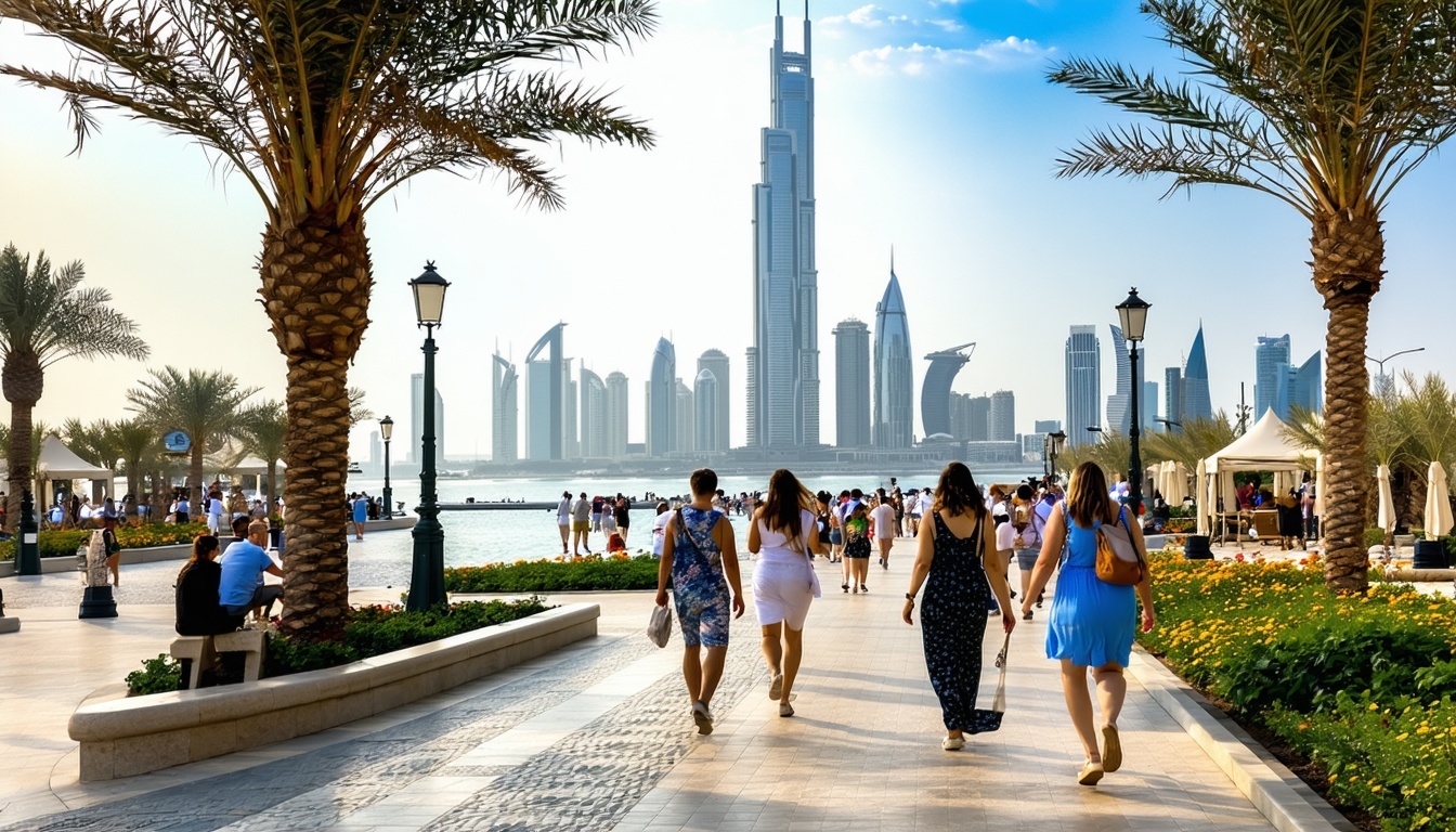 Tourists exploring Dubai attractions